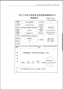 產(chǎn)品檢驗報告