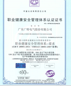 職業(yè)健康安全管理體系認(rèn)證證書